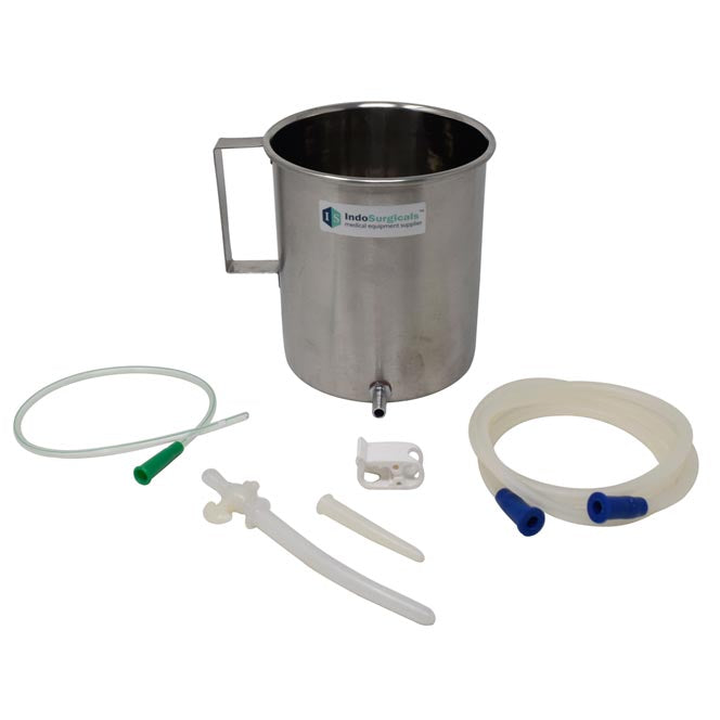 IndoSurgicals Stainless Steel Enema Kit (Tapped Nozzle) Additional View