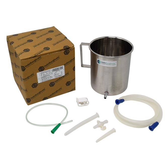 IndoSurgicals Stainless Steel Enema Kit (Tapped Nozzle)