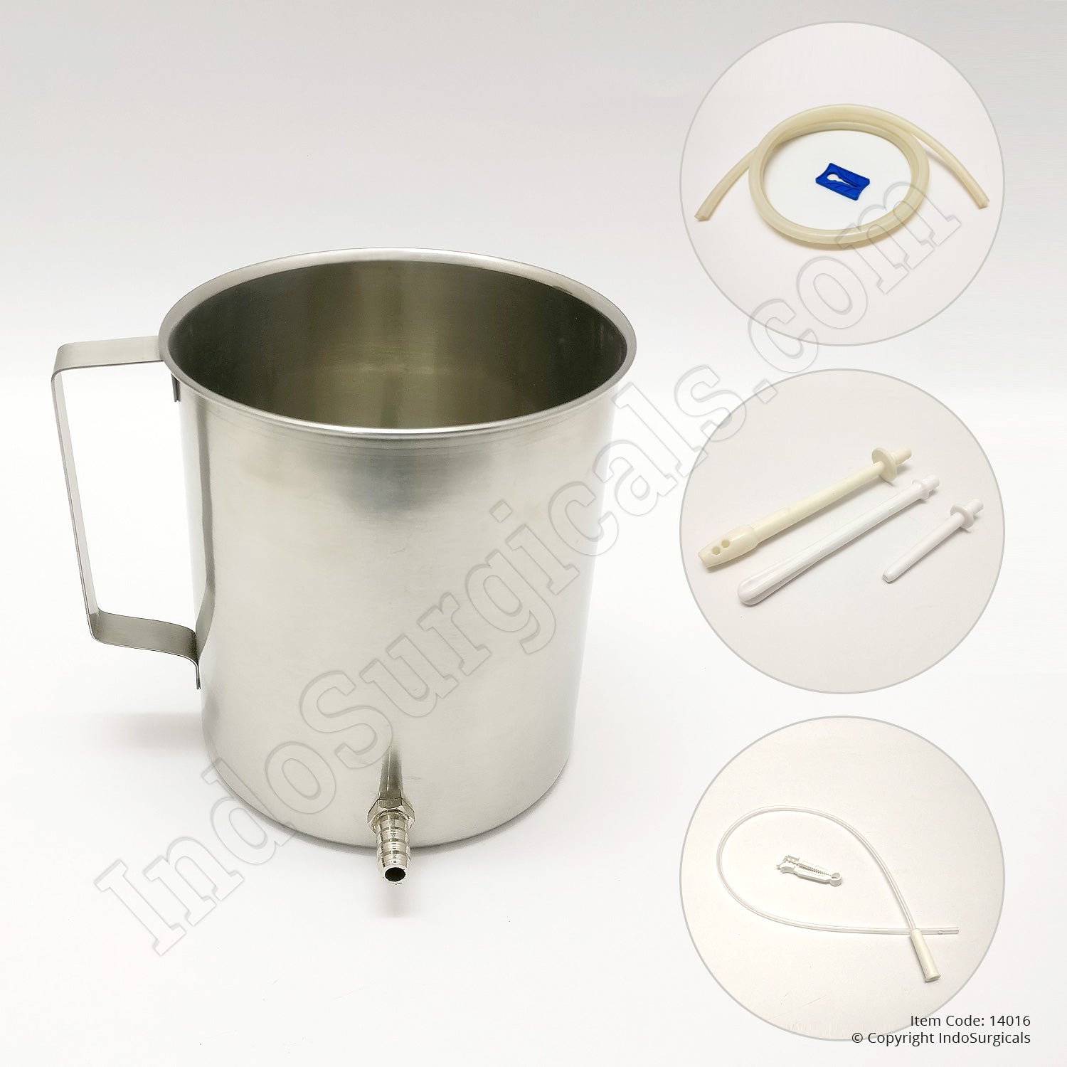 IndoSurgicals Stainless Steel Enema Kit with Silicon Nozzle