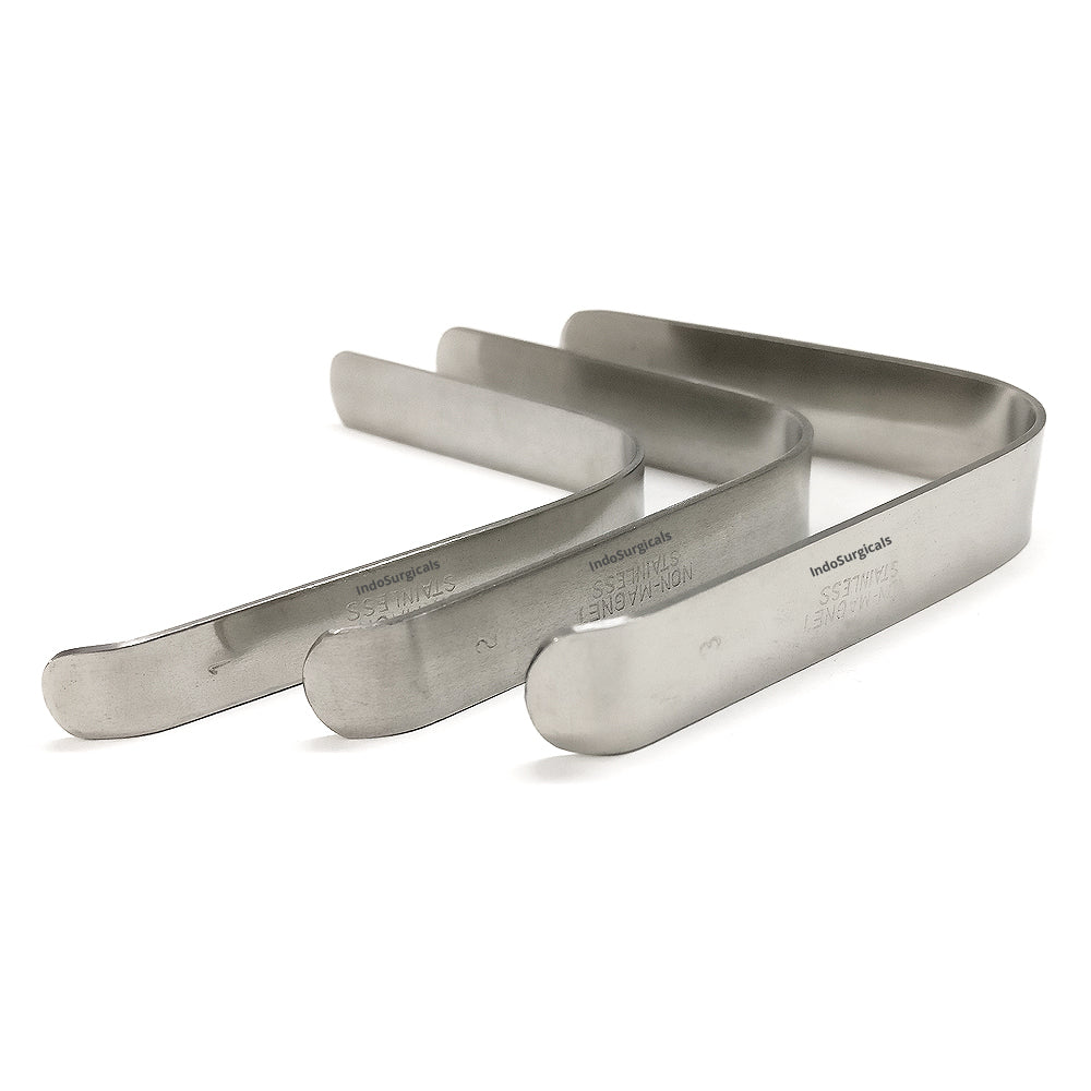 Tongue Depressor, Stainless Steel, L-Shape (Set of 3 Pcs.)
