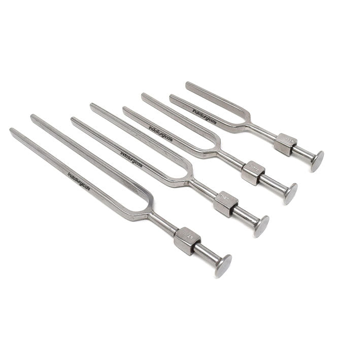 Tuning Fork Set of 4 (128 Hz, 256 Hz, 512 Hz, 1024 Hz) in Zipper Bag Additional View