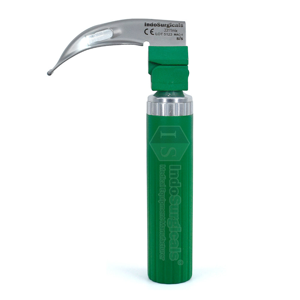 IndoSurgicals Disposable Macintosh Type Fiber Optic Laryngoscope (Pack of 1 Blade & 1 Handle)
