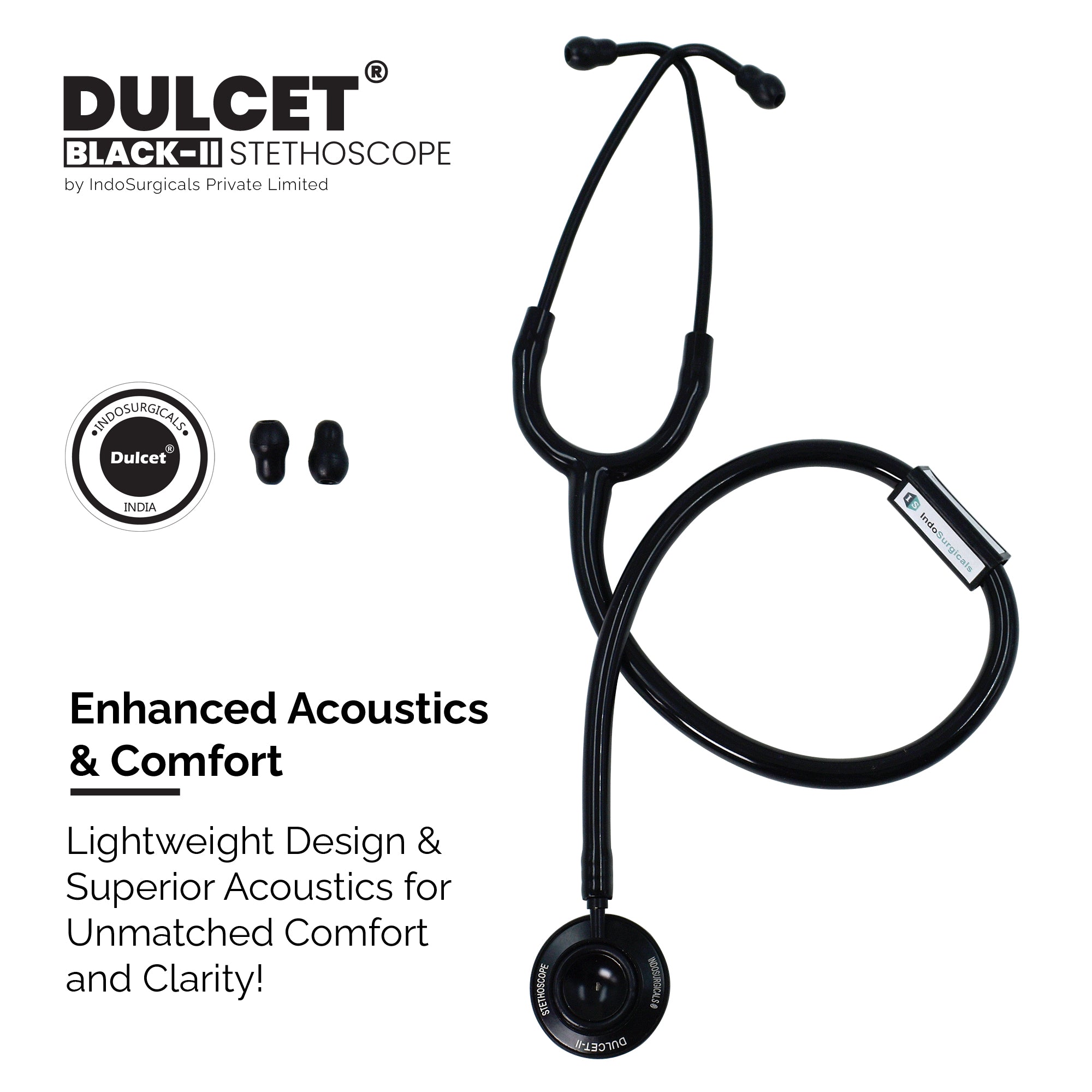 IndoSurgicals Dulcet Black-II Stethoscope Additional View