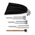 Tuning Fork Set (128Hz, 256Hz, 512Hz) | Weighted & Unweighted Sound Healing Tuning Forks with Mallet | Meditation, Yoga & Relaxation Tools Additional View