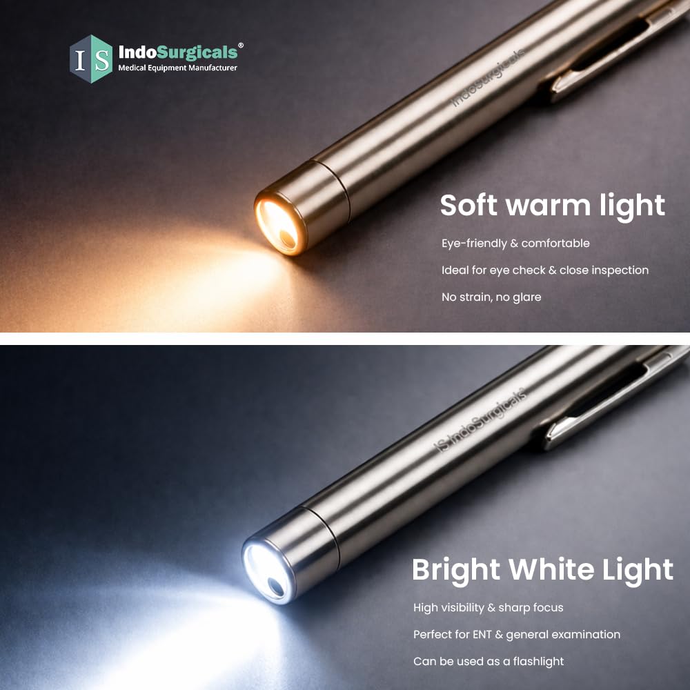 LED Pen Light for Doctors, USB Rechargeable Pen Torch, Dual Light for Eye & Clinical Examination Additional View