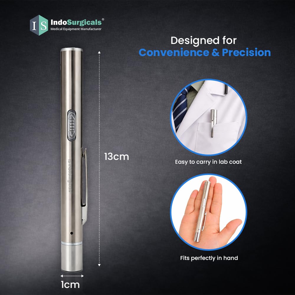 LED Pen Light for Doctors, USB Rechargeable Pen Torch, Dual Light for Eye & Clinical Examination Additional View