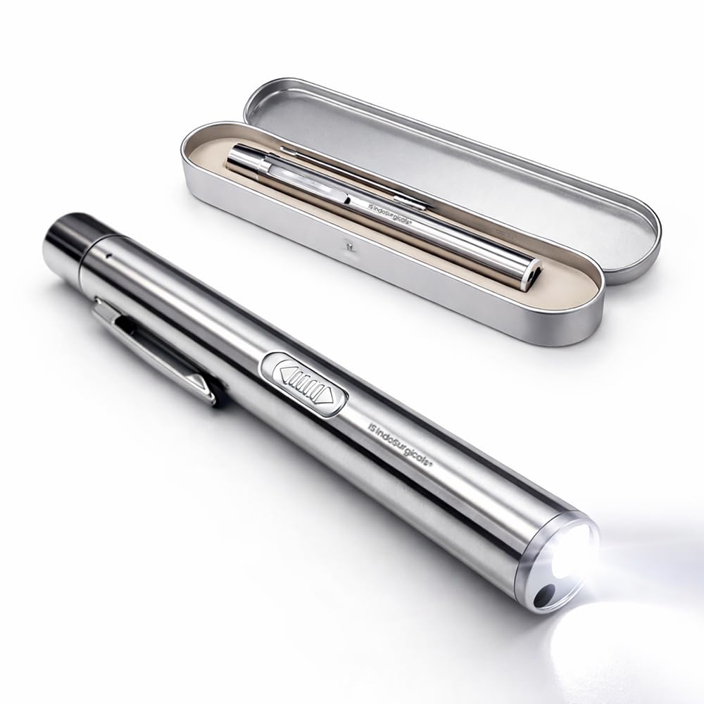 LED Pen Light for Doctors, USB Rechargeable Pen Torch, Dual Light for Eye & Clinical Examination
