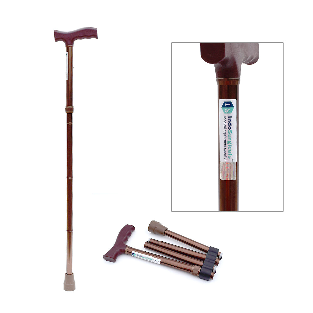 Folding Walking Stick, Adjustable, Aluminium
