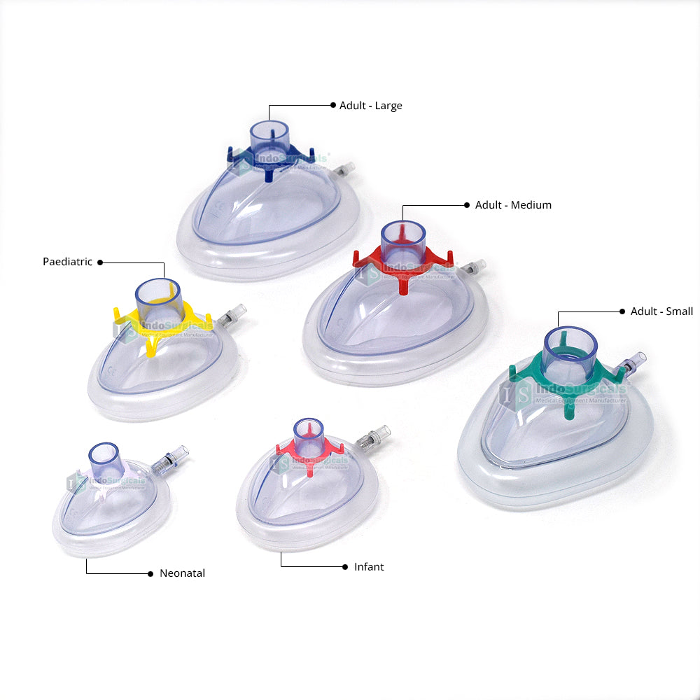 Anaesthesia Face Mask Transparent aircushion with valve 