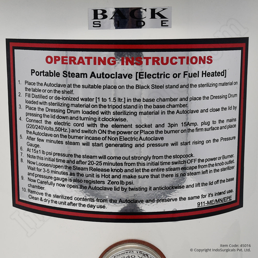 Autoclave (13 litres) Electric, Pressure Cooker Type, Epoxy Finish Additional View