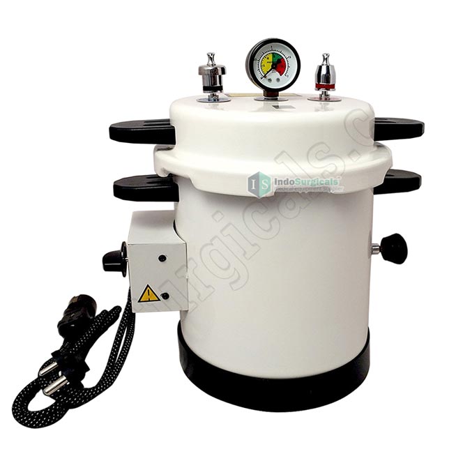 Dental Autoclave with Timer Pressure Cooker Type, Epoxy Finish, Electric, 13 litre