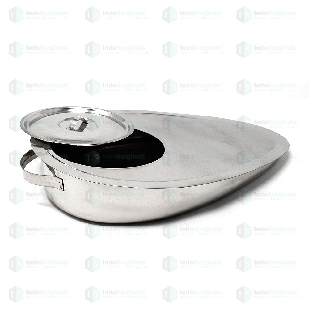 Bed Pan with Lid - Stainless Steel Additional View