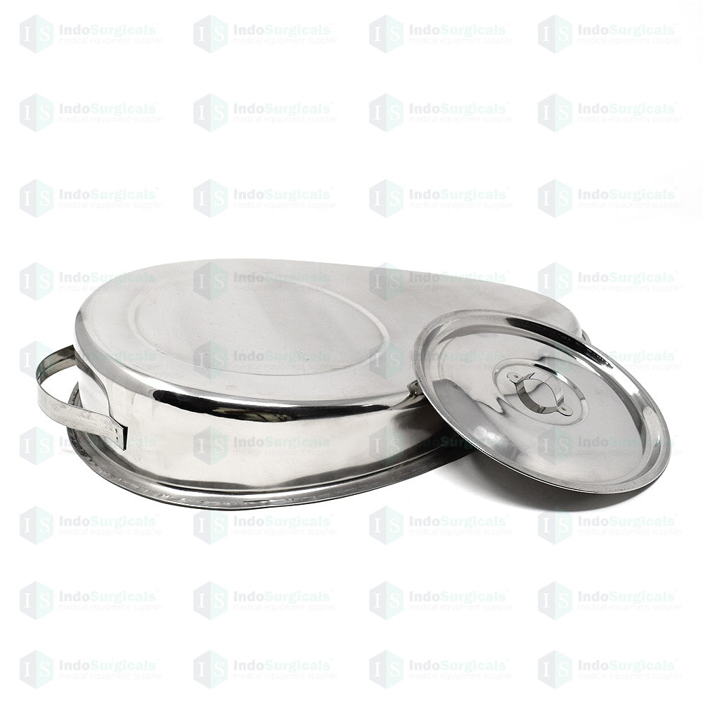 Bed Pan with Lid - Stainless Steel Additional View