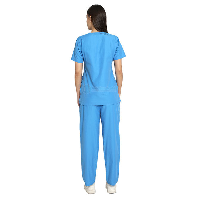 IndoSurgicals Scrub Suits for Women Doctors Poly Cotton (Faux Wrap Neck) Additional View
