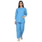 Female Scrub Jacket Set (Snap Closure) Full Sleeve with Knit Cuffs Additional View