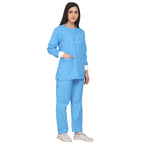 Female Scrub Jacket Set (Snap Closure) Full Sleeve with Knit Cuffs Additional View