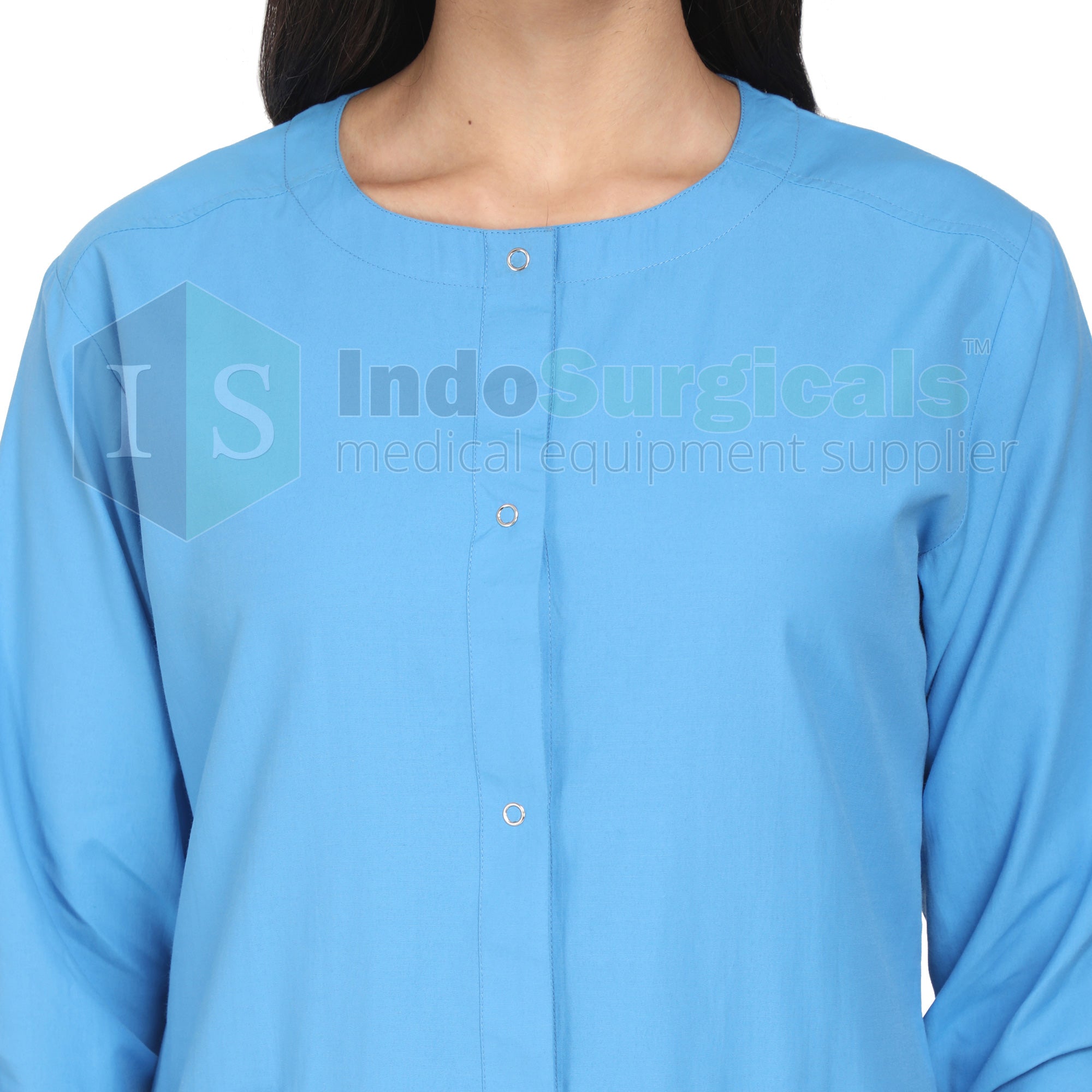 Female Scrub Jacket Set (Snap Closure) Full Sleeve with Knit Cuffs Additional View