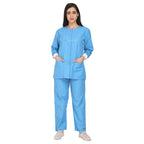 Female Scrub Jacket Set (Snap Closure) Full Sleeve with Knit Cuffs