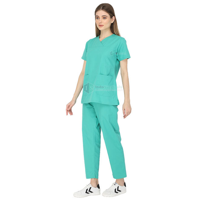 Premium Scrub Suit for Doctors Women (Faux Wrap Neck) Additional View