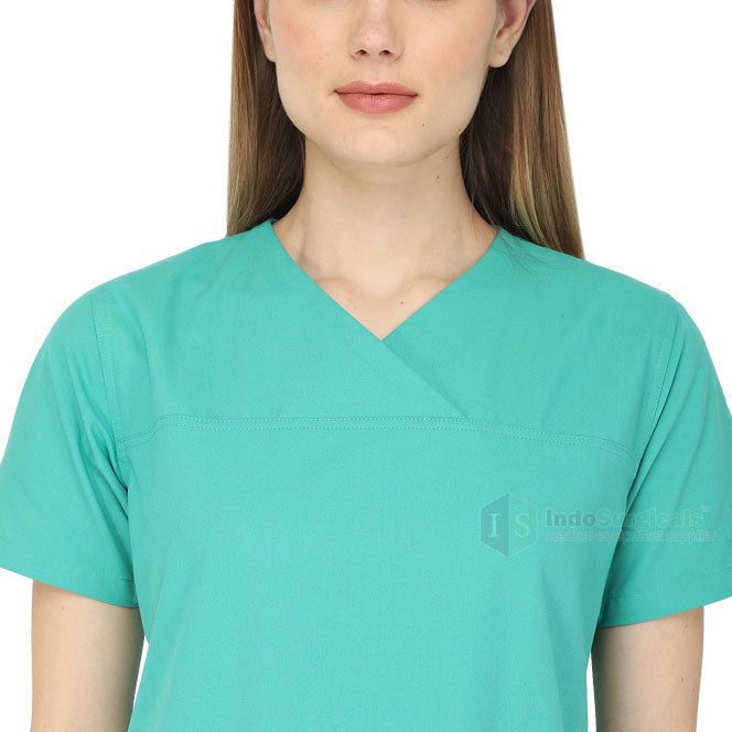 Premium Scrub Suit for Doctors Women (Faux Wrap Neck) Additional View