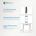 Chest Stand for X-Ray, Medical Imaging Equipment, Adjustable Height with Blue Accents - Wall Mounted Chest Stand (3 FEET) Additional View