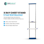 Chest Stand for X-Ray, Medical Imaging Equipment, Adjustable Height with Blue Accents - Wall Mounted Chest Stand (6 FEET) Additional View