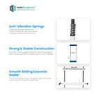 Chest Stand for X-Ray, Medical Imaging Equipment, Adjustable Height with Blue Accents - Wall Mounted Chest Stand (6 FEET) Additional View