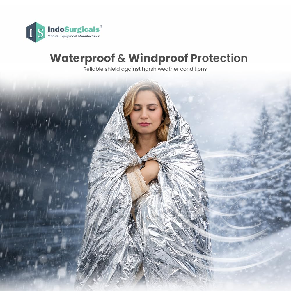 Emergency Thermal Blanket | Premium Mylar Foil Space Blanket for Survival, Travel & Extreme Cold Protection Additional View