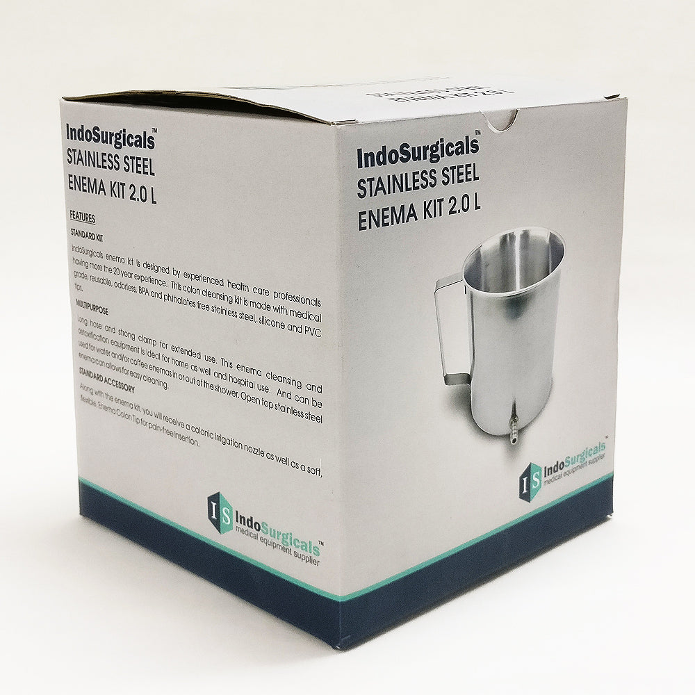 IndoSurgicals Stainless Steel Enema Kit with Silicon Nozzle Additional View