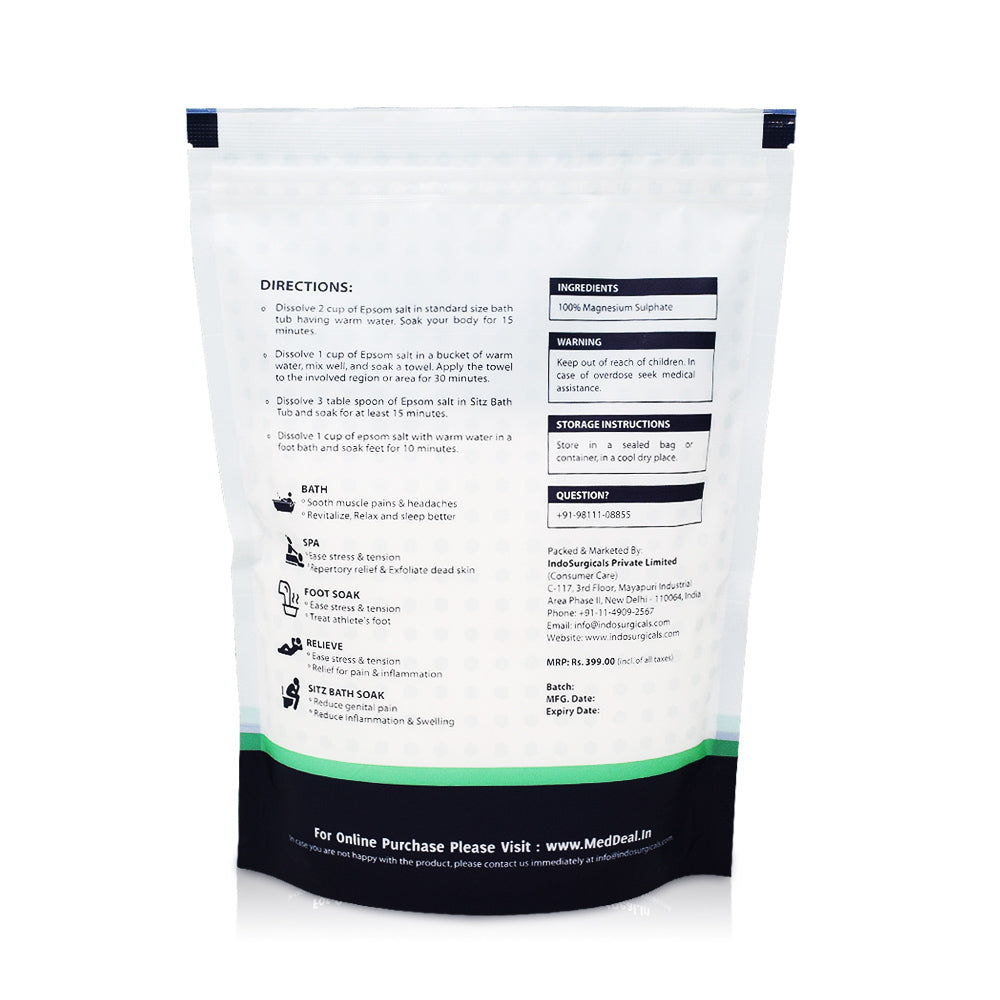 IndoSurgicals Epsom Salt for Pain Relief, Detoxification and Sitz Bath 900 gm Additional View