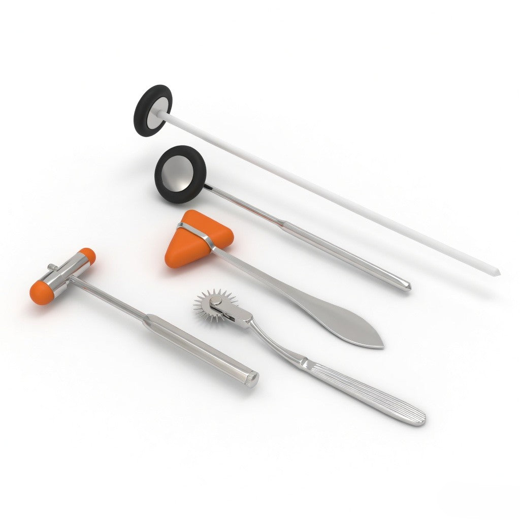 Neurological Reflex Hammer Set for Doctors & Medical Students | Medical Examination Hammer Set with Wartenberg Pinwheel, Babinski, Taylor, Buck & Queen Square Hammer Additional View