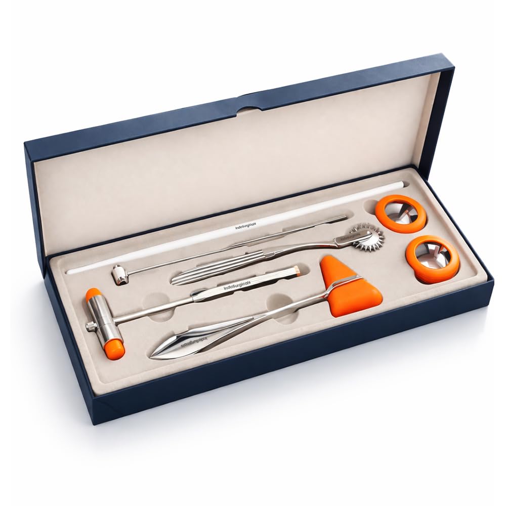 Neurological Reflex Hammer Set for Doctors & Medical Students | Medical Examination Hammer Set with Wartenberg Pinwheel, Babinski, Taylor, Buck & Queen Square Hammer