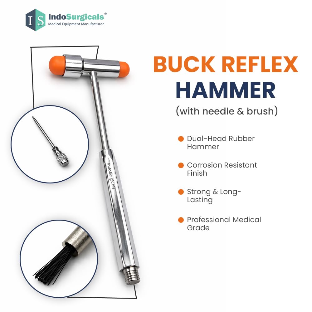 Neurological Reflex Hammer Set for Doctors & Medical Students | Medical Examination Hammer Set with Wartenberg Pinwheel, Babinski, Taylor, Buck & Queen Square Hammer