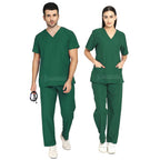 IndoSurgicals Scrub Suit for Doctors, Unisex, Poly Cotton (Bottle Green)
