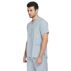 IndoSurgicals Scrub Suit for Doctors, Unisex, Poly Cotton (Grey) Additional View