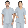 IndoSurgicals Scrub Suit for Doctors, Unisex, Poly Cotton (Grey)