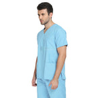 IndoSurgicals Scrub Suit for Doctors, Unisex, Poly Cotton (Light Sky Blue)  Additional View