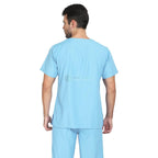 IndoSurgicals Scrub Suit for Doctors, Unisex, Poly Cotton (Light Sky Blue)  Additional View