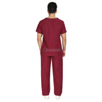 IndoSurgicals Scrub Suit for Doctors, Unisex, Poly Cotton (Maroon) Additional View