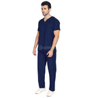 IndoSurgicals Scrub Suit for Doctors, Unisex, Poly Cotton (Navy Blue) Additional View