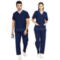 IndoSurgicals Scrub Suit for Doctors, Unisex, Poly Cotton (Navy Blue)