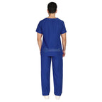 IndoSurgicals Scrub Suit for Doctors, Unisex, Poly Cotton (Royal Blue) Additional View
