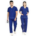 IndoSurgicals Scrub Suit for Doctors, Unisex, Poly Cotton (Royal Blue)