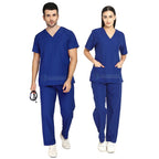 IndoSurgicals Scrub Suit for Doctors, Unisex, Poly Cotton (Royal Blue)